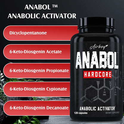 Anabol Hardcore Supplement Muscle Growth - 120 Capsules