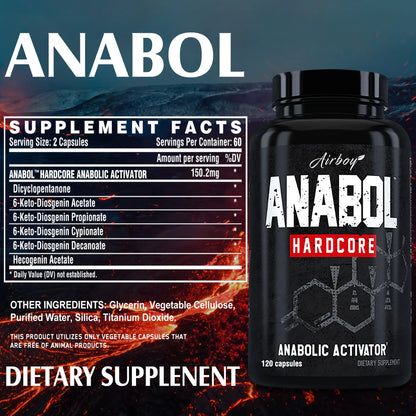 Anabol Hardcore Supplement Muscle Growth - 120 Capsules