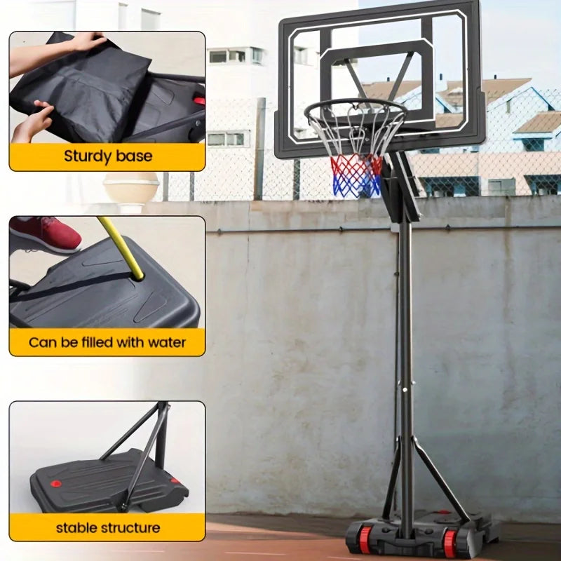 Outdoor Basketball Hoop 5.5-9.5 Feet Adjustable Height