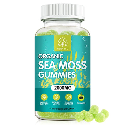 60PCS Natural Irish Sea Moss Gummies