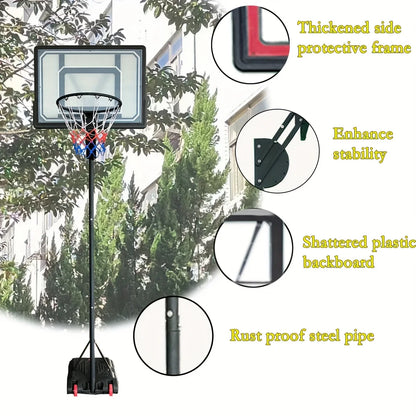 Outdoor Basketball Hoop 5.5-9.5 Feet Adjustable Height