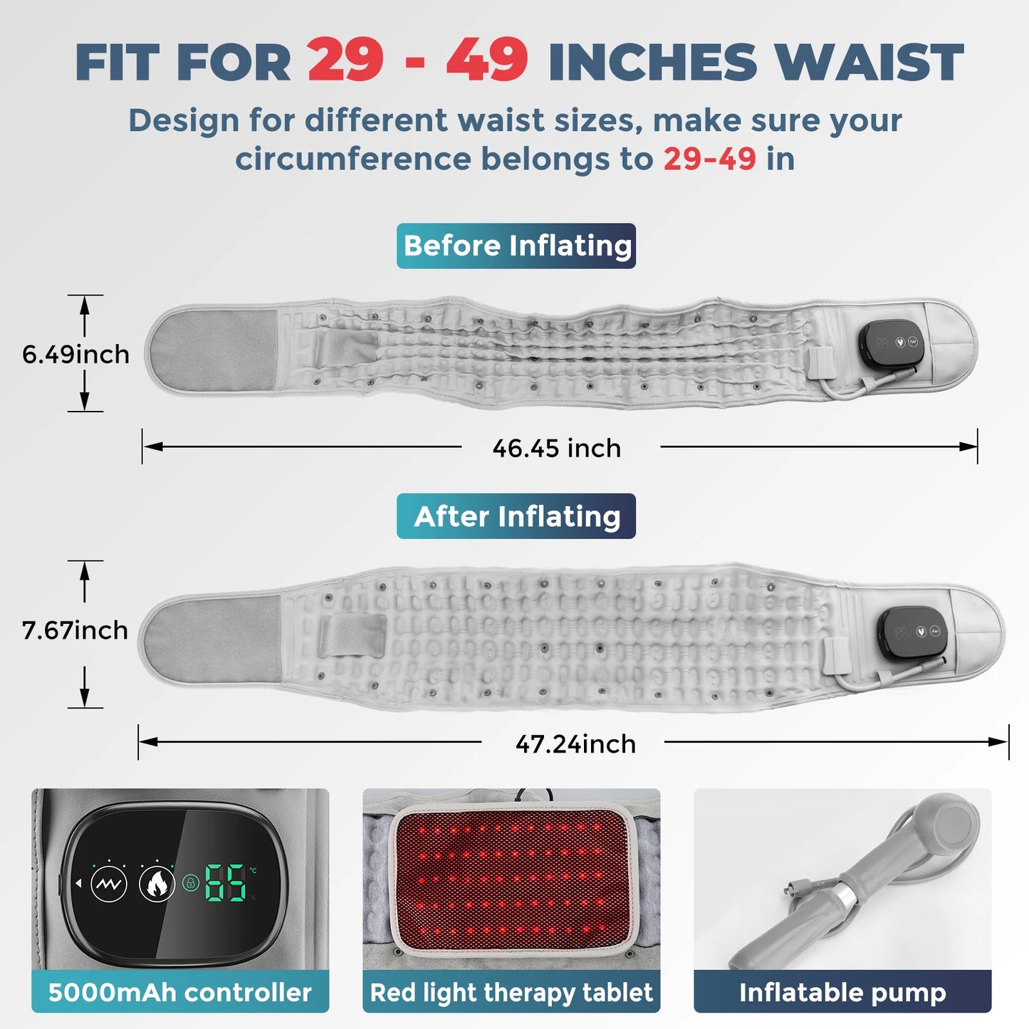 Red Light Heating Back/Waist Massager