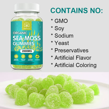 60PCS Natural Irish Sea Moss Gummies