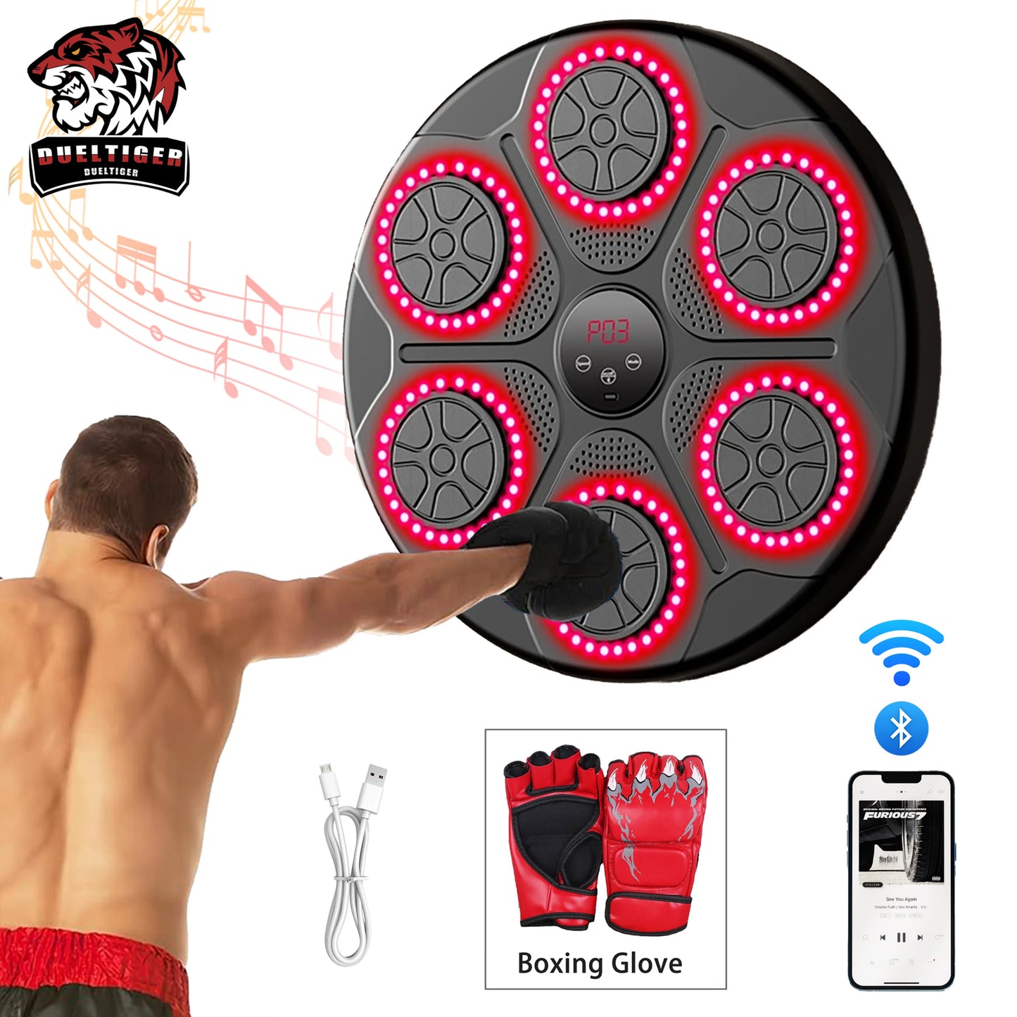Wall Mounted Music Boxing Target Trainer
