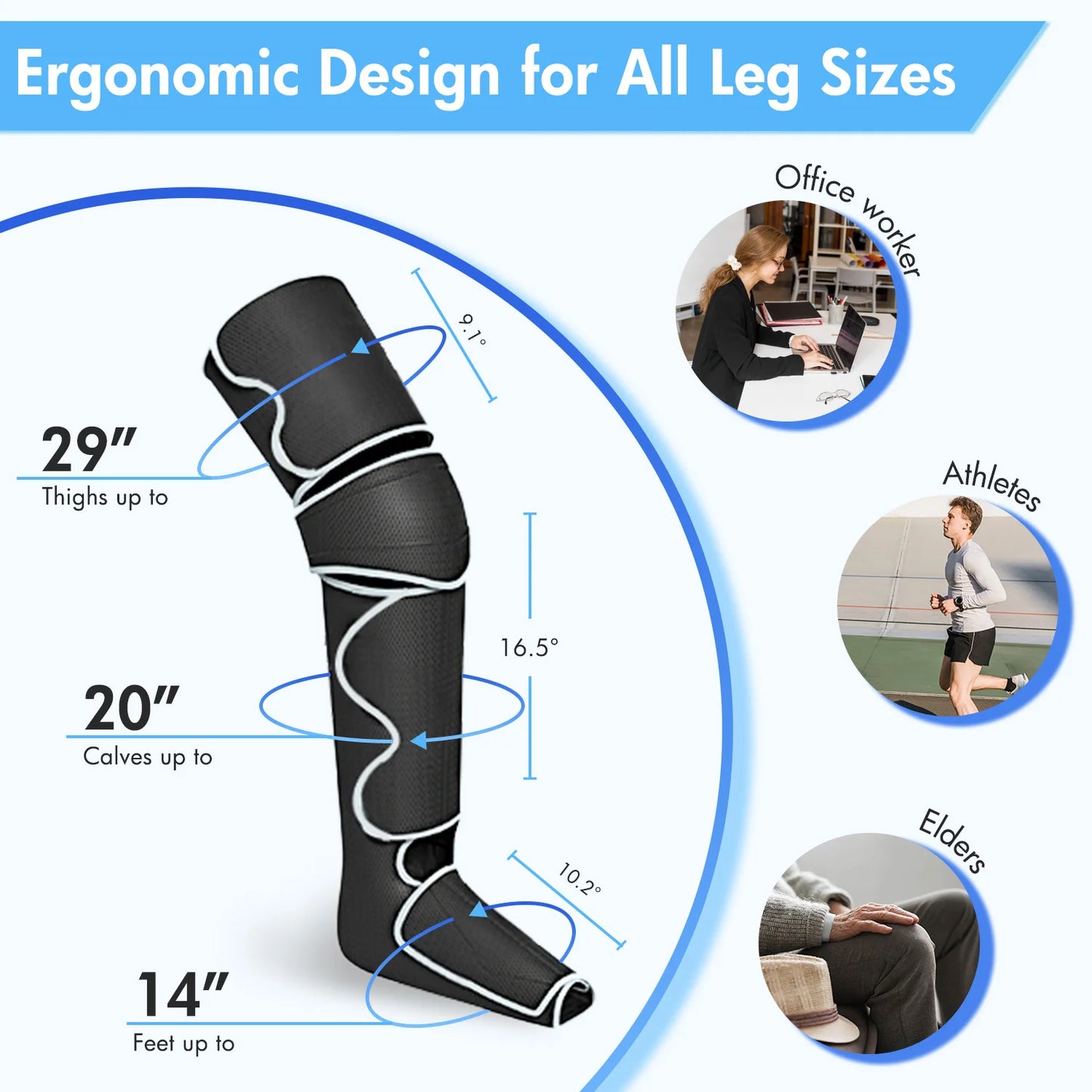 Leg Air Compression Massager with Heat
