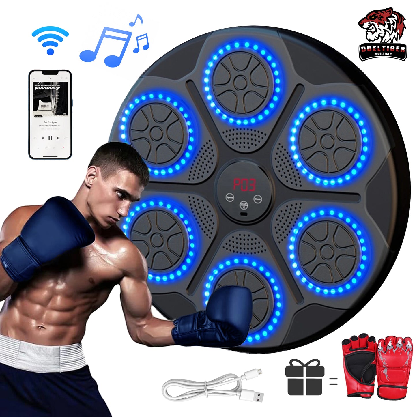 Wall Mounted Music Boxing Target Trainer