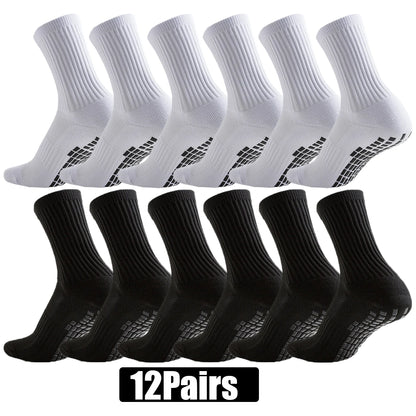 12Pairs Non-Slip Athletic Grip Socks