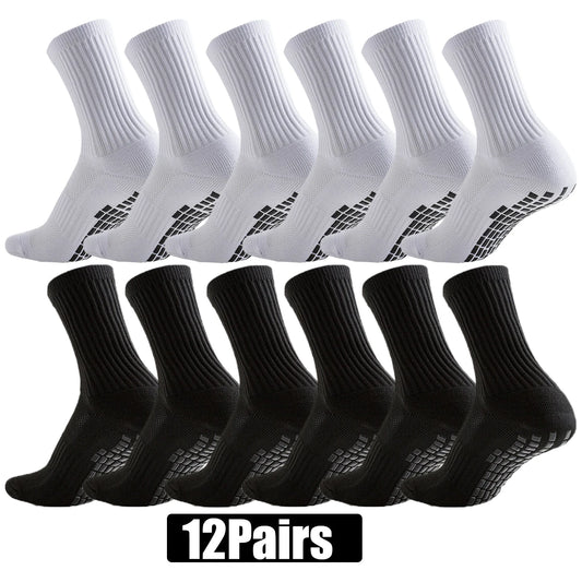 12Pairs Non-Slip Athletic Grip Socks
