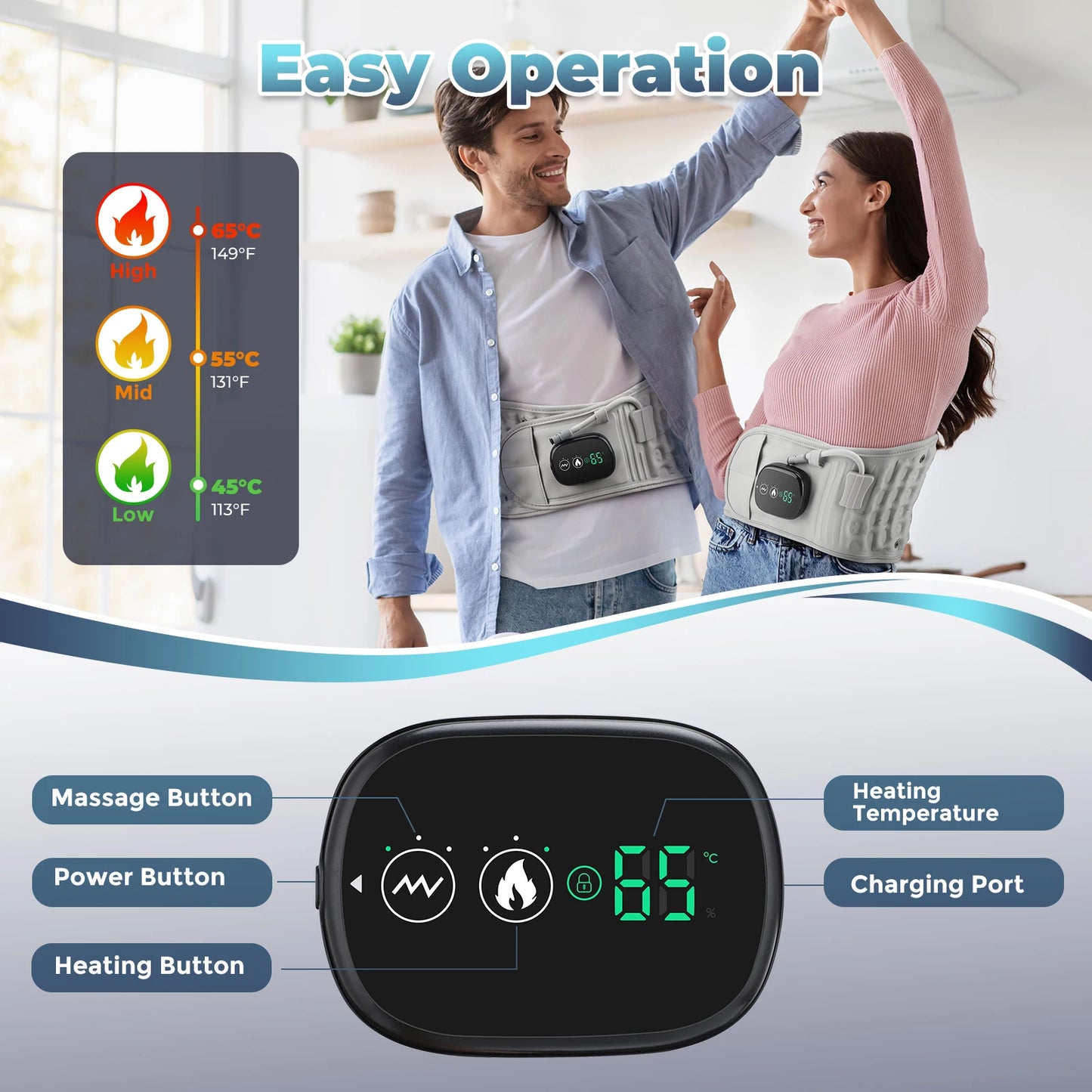 Red Light Heating Back/Waist Massager