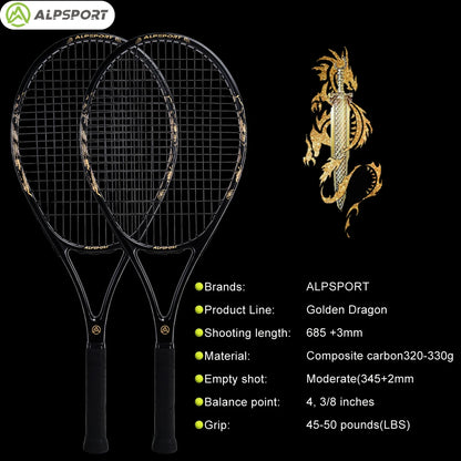 27-inch - 4 3/8-inch grip Carbon Fiber Tennis Racket
