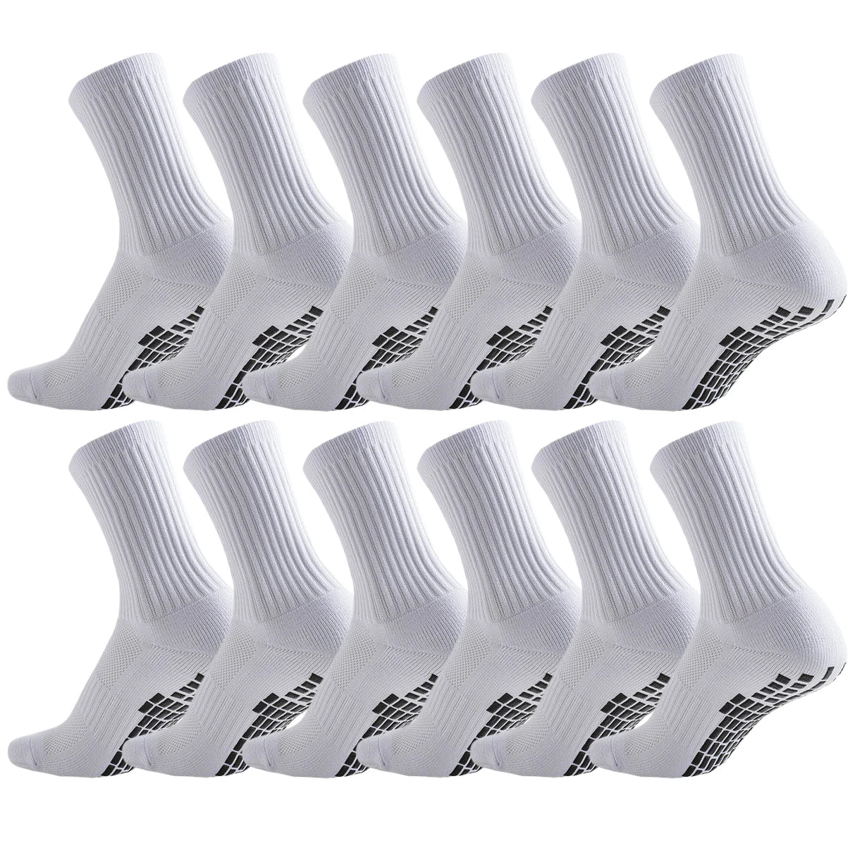 12Pairs Non-Slip Athletic Grip Socks