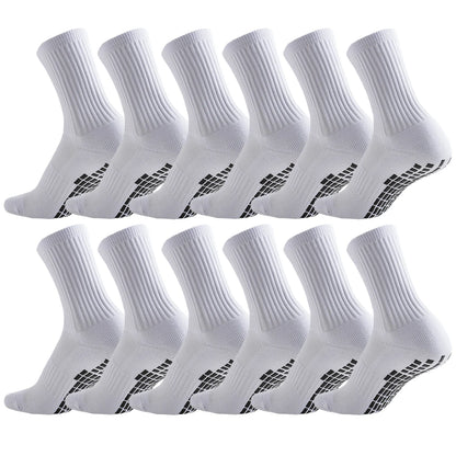 12Pairs Non-Slip Athletic Grip Socks