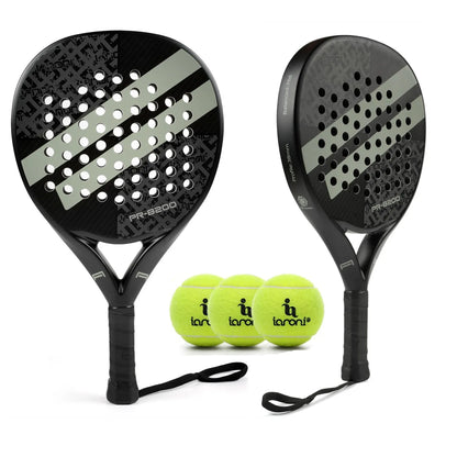 Padel Racket Set With 3 Balls - Carbon Fiber
