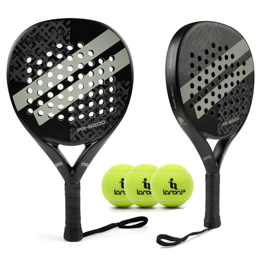 Padel Racket Set With 3 Balls - Carbon Fiber